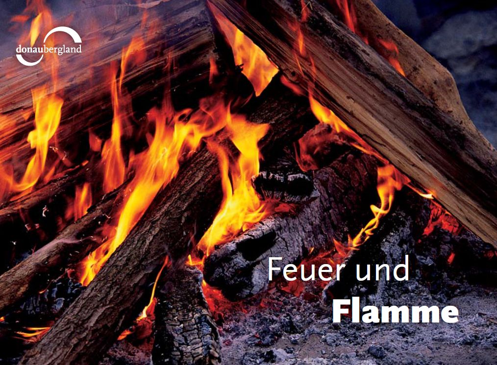 Donaubergland Postkartenmotiv mit offenem Feuer