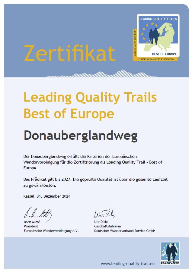 Leading Quality Trail - Urkunde